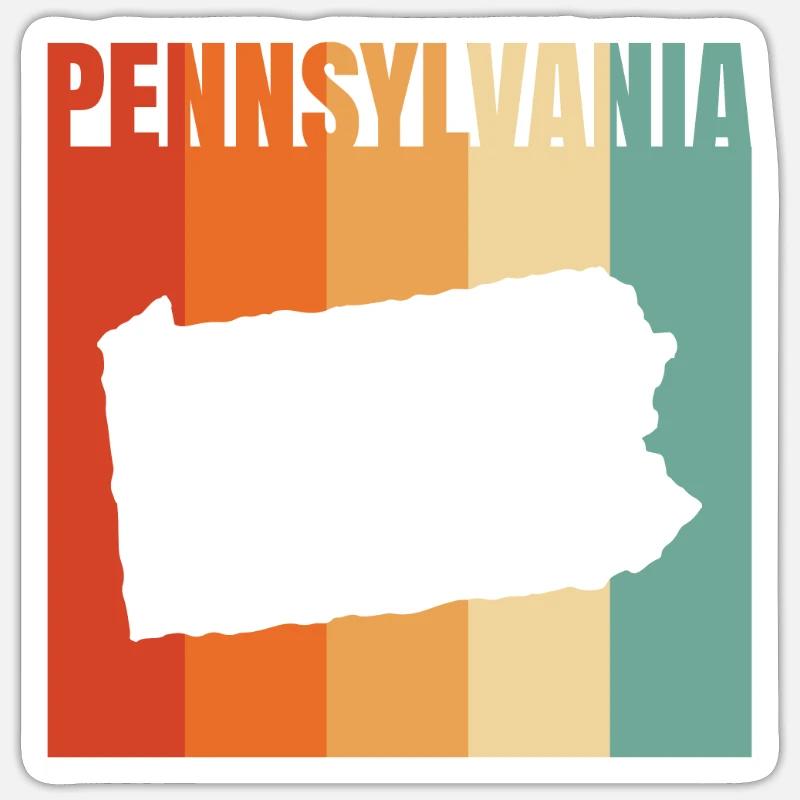 Beauté de Pennsylvanie cadeau - Sticker taille S (10 x 10 cm) - blanc mat
