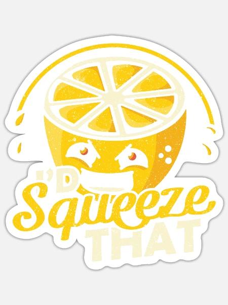 Zitrone Id Squeeze That Limonadenstand - Sticker Größe S (10 x 10 cm) - Mattweiß
