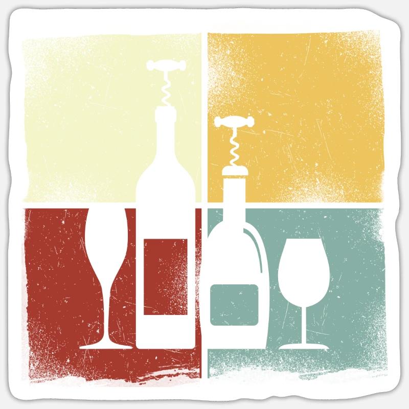 Sommelier Wine Drinking Tasting - Sticker Größe S (10 x 10 cm) - Mattweiß