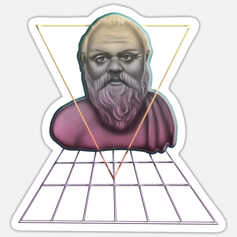 Socrates Philosopher Student Gift - Sticker size S (10 x 10 cm) - white matte