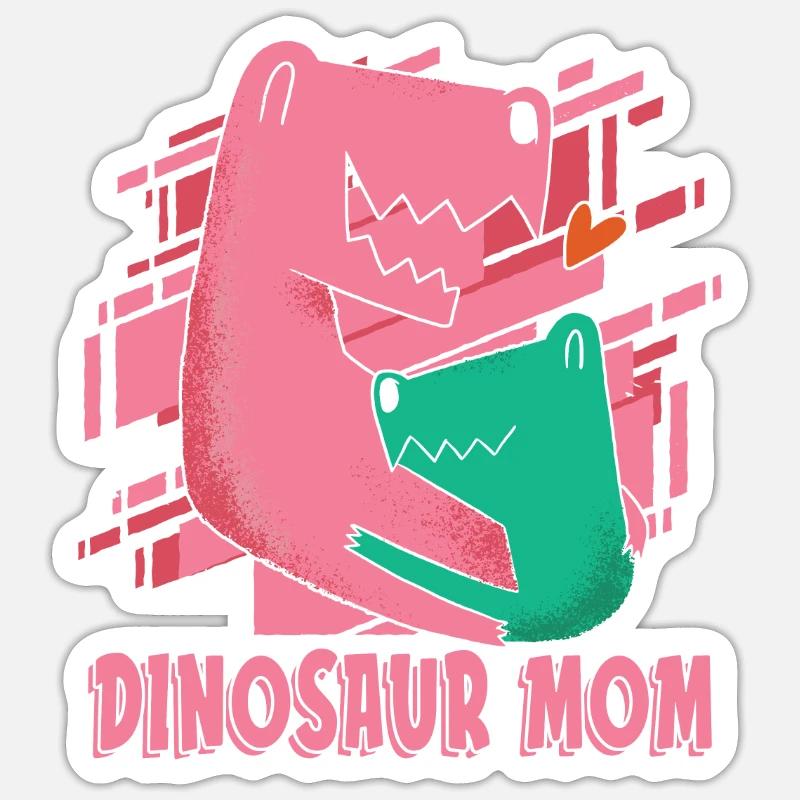 Dinosaure Dino Paléonthologue - Sticker taille S (10 x 10 cm) - blanc mat
