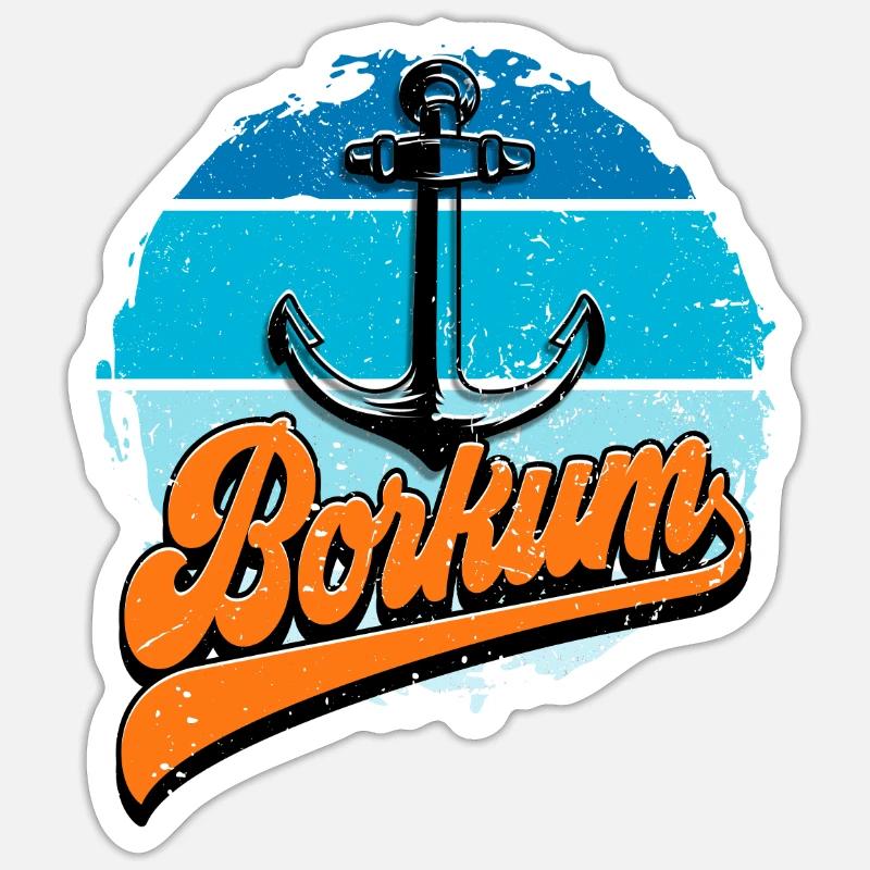 Borkum - Sticker taille S (10 x 10 cm) - blanc mat