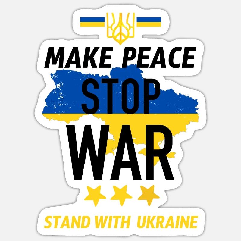 Make peace Stop War - Sticker size S (10 x 10 cm) - white matte