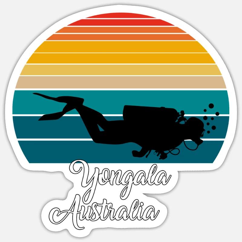 Yongala Australie Plongée - Sticker taille S (10 x 10 cm) - blanc mat
