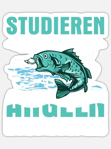 Studieren kann jeder Angeln nur die besten Fischer - Sticker Größe S (10 x 10 cm) - Mattweiß