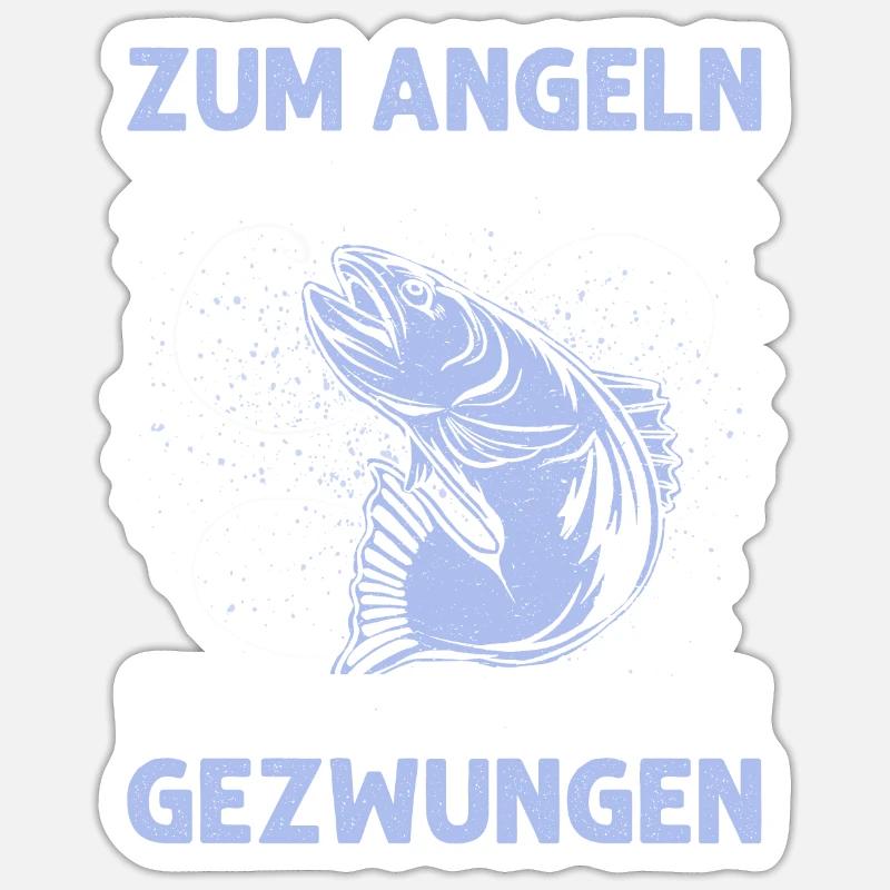 Nés pour pêcher, pêcheurs forcés de travailler Sticker taille S (10 x 10 cm)