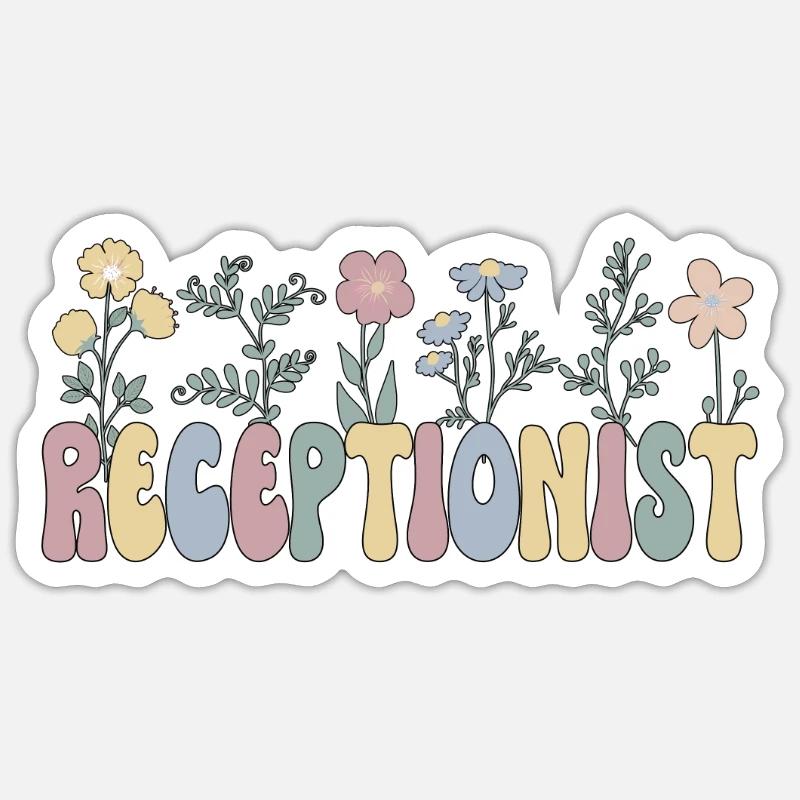 Receptionist Staff Receptionist Receptionist - Sticker size S (10 x 10 cm) - white matte