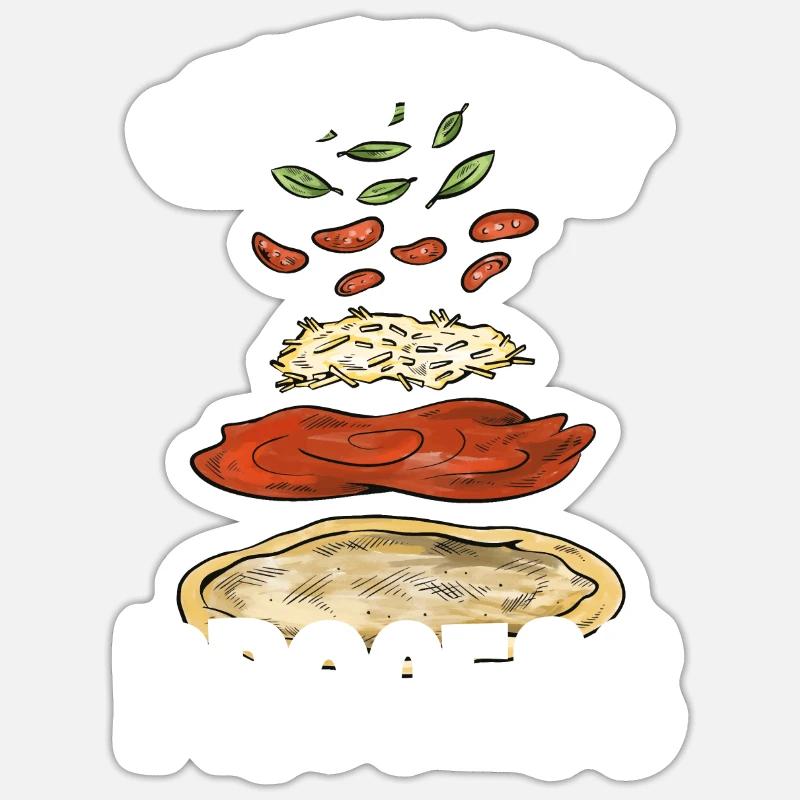 Crust The Process, Pizzabäcker Pizza Sticker Größe S (10 x 10 cm)