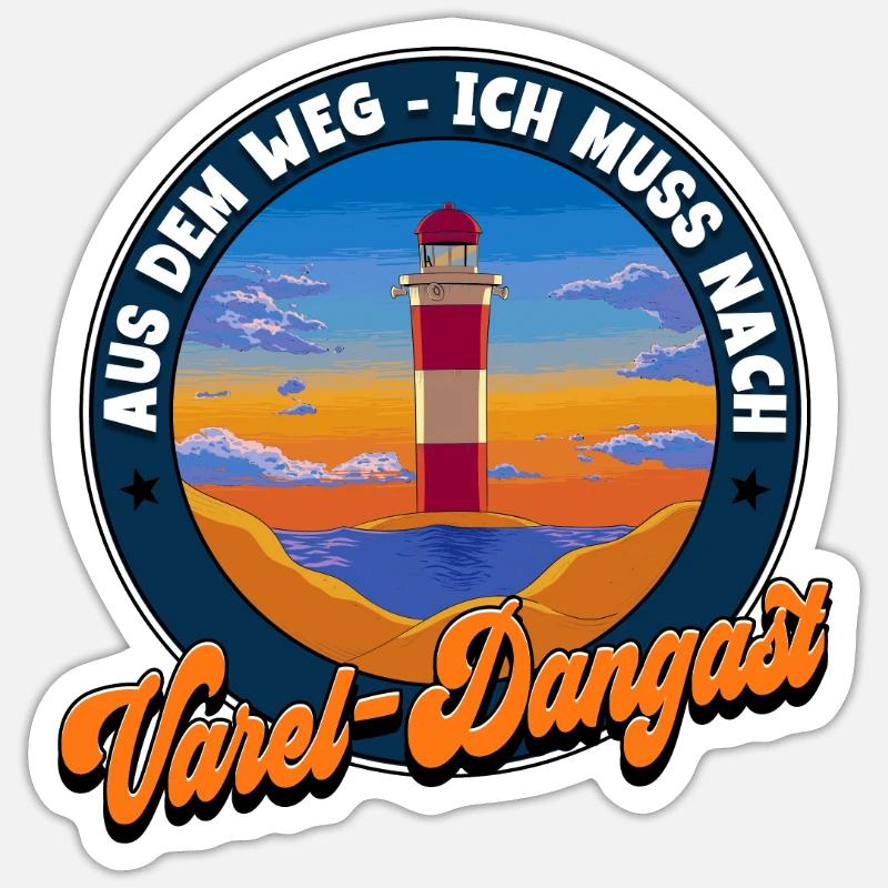Varel-Dangast - Sticker Größe S (10 x 10 cm) - Mattweiß