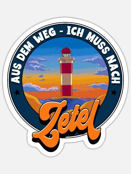 Zetel - Sticker Größe S (10 x 10 cm) - Mattweiß