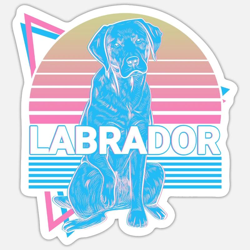 Labrador Retro - Sticker size S (10 x 10 cm) - white matte