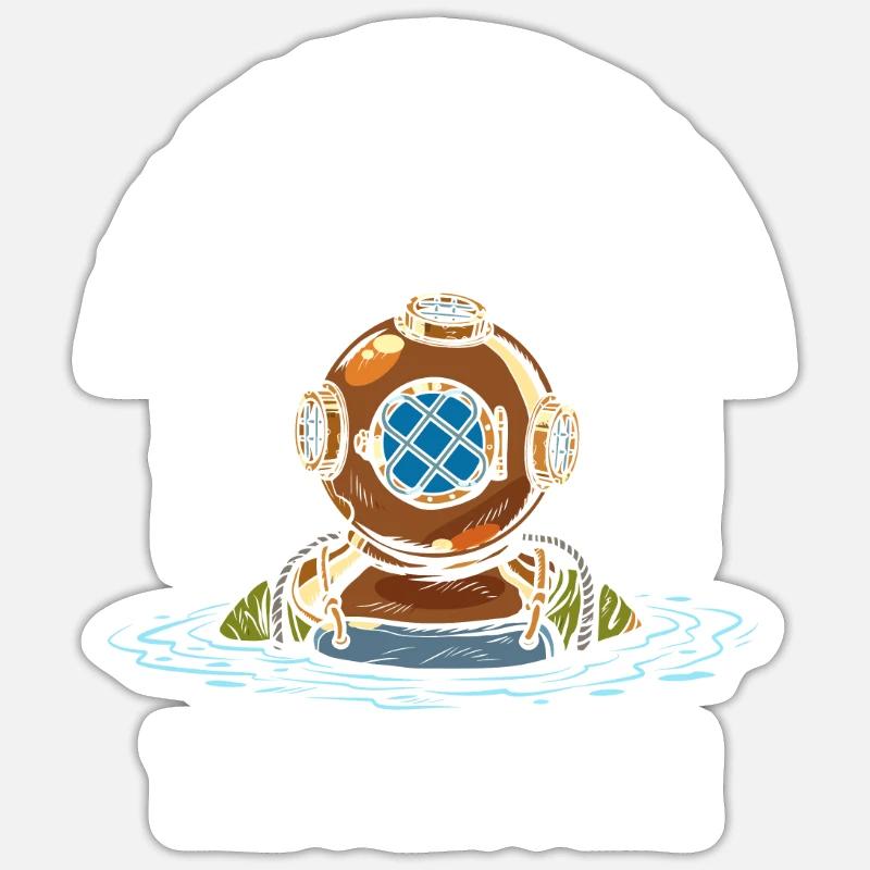 Plongée sous-marine Plongeurs Plongée - Sticker taille S (10 x 10 cm) - blanc mat