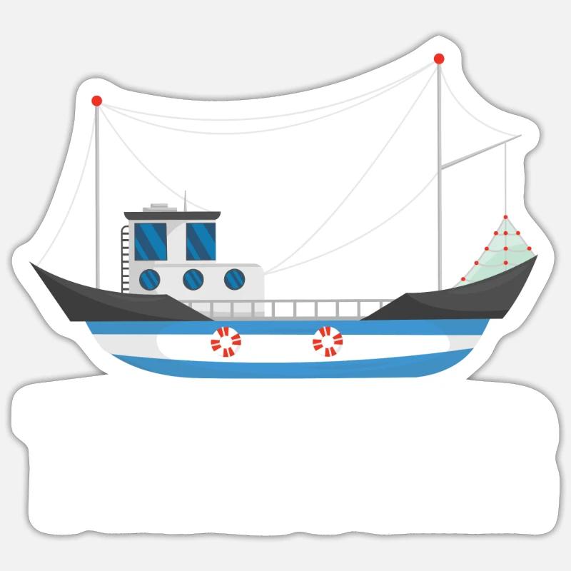 Fischkutter Sticker Größe S (10 x 10 cm)