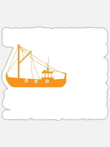 Fischkutter Liebhaber - Sticker Größe S (10 x 10 cm) - Mattweiß