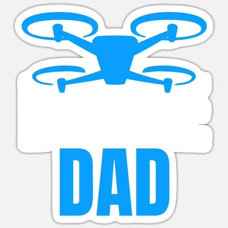 Drone Dad Drohnenpilot Drohnenoperator - Sticker Größe S (10 x 10 cm) - Mattweiß
