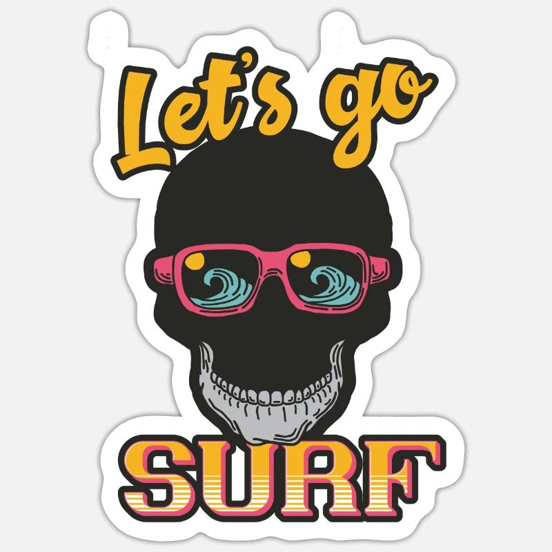Surf - Sticker taille S (10 x 10 cm) - blanc mat