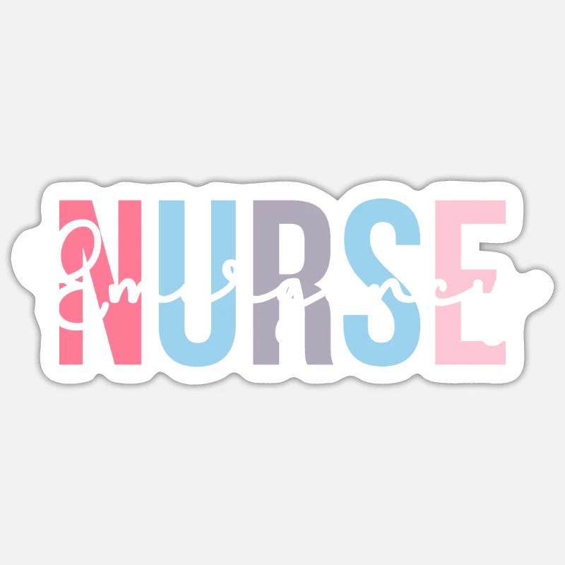 Infirmière d’urgence Infirmière Salle d’urgence - Sticker taille S (10 x 10 cm) - blanc mat
