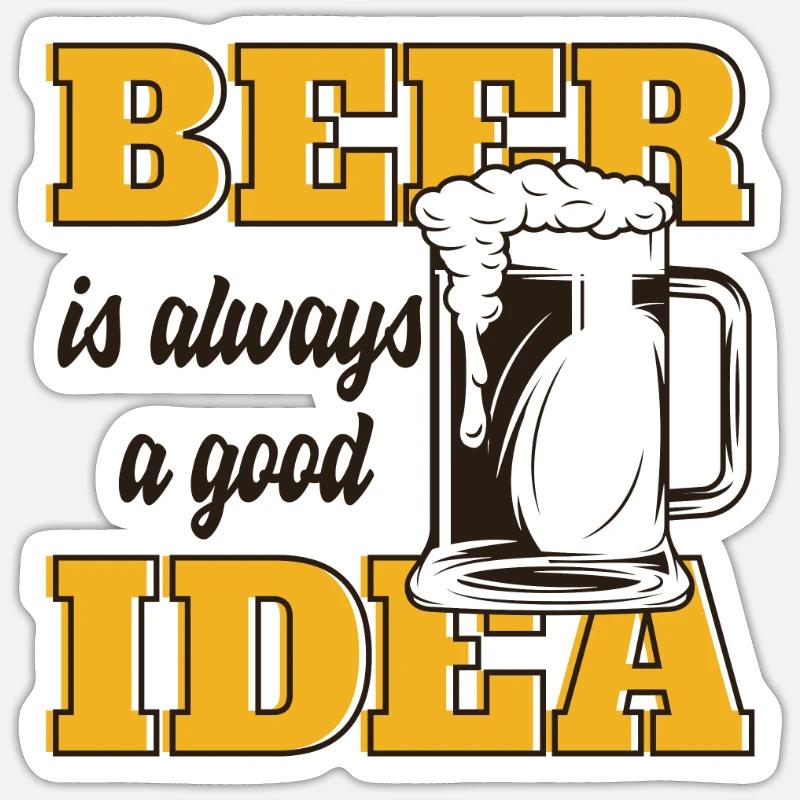 Bier - Sticker Größe S (10 x 10 cm) - Mattweiß