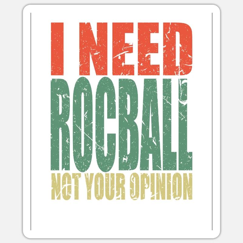 Rocball dit drôle - Sticker taille S (10 x 10 cm) - blanc mat
