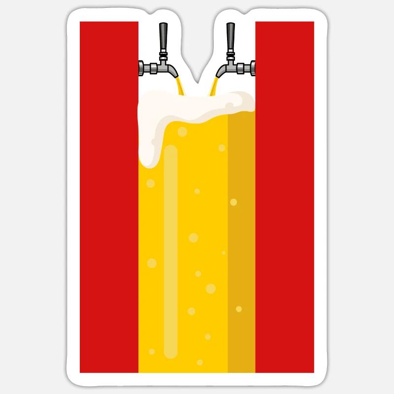 Spanischer Biertrinker Lustiges Bier - Sticker Größe S (10 x 10 cm) - Mattweiß