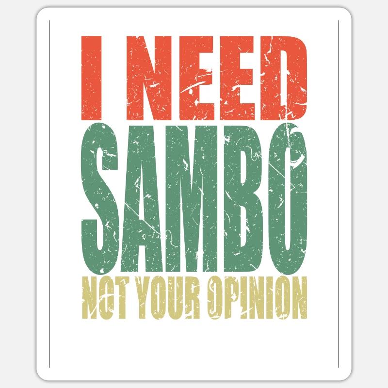 Sambo saying funny - Sticker size S (10 x 10 cm) - white matte