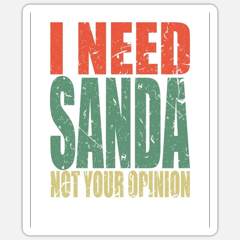 Sanda dit drôle - Sticker taille S (10 x 10 cm) - blanc mat