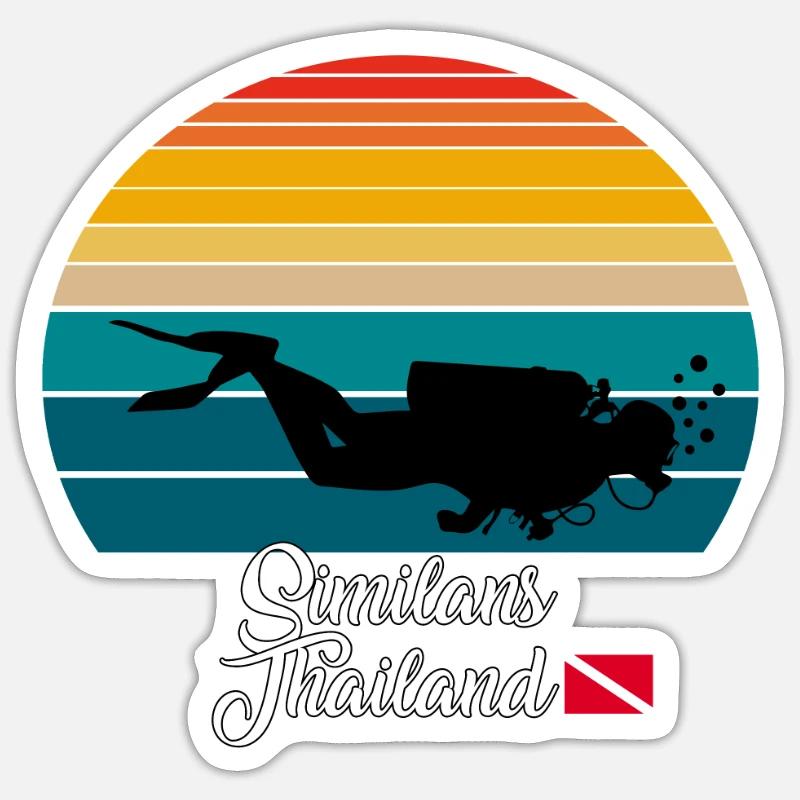 Similans Thaïlande Plongée - Sticker taille S (10 x 10 cm) - blanc mat