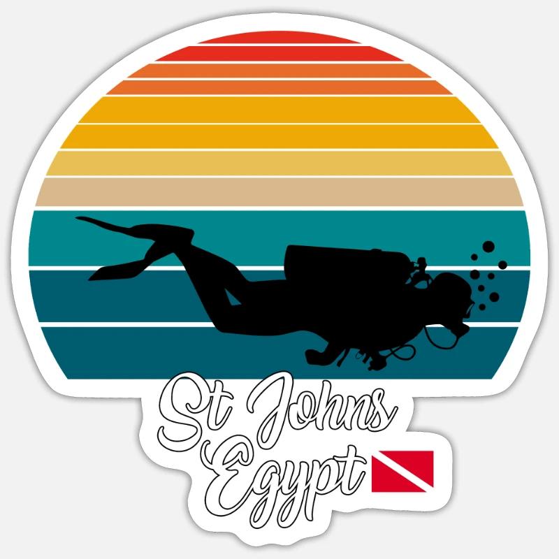 St Johns Egypt Diving - Sticker size S (10 x 10 cm) - white matte