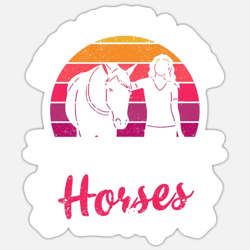 Es war einmal ein Mädchen, das Pferde und Hunde Sticker Größe S (10 x 10 cm)