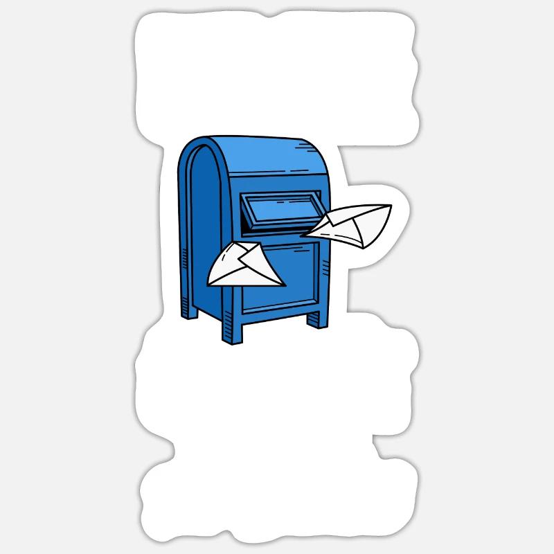 Drôle de lettre Livreur Post Post Cadeaux - Sticker taille S (10 x 10 cm) - blanc mat