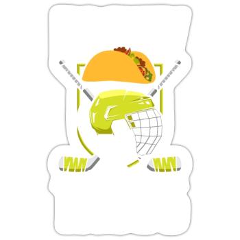 Lustiges Eishockey Hockey Geschenk Geschenkidee - Sticker Größe S (10 x 10 cm) - Mattweiß - Vorne