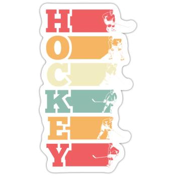 Lustiges Eishockey Hockey Geschenk Geschenkidee - Sticker Größe S (10 x 10 cm) - Mattweiß - Vorne