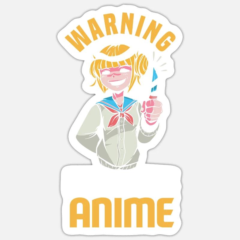 Funny Anime Gift - Sticker size S (10 x 10 cm) - white matte