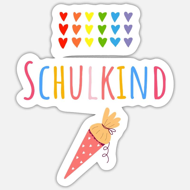 Schulkind - Sticker Größe S (10 x 10 cm) - Mattweiß