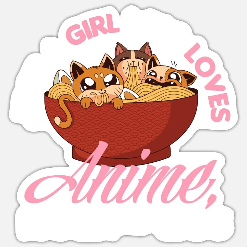 Drôle de cadeau d’anime - Sticker taille S (10 x 10 cm) - blanc mat