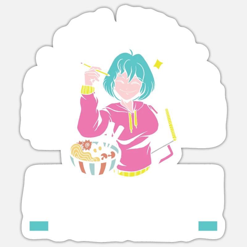 Funny Anime Gift - Sticker size S (10 x 10 cm) - white matte