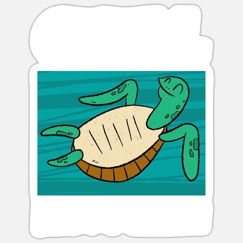 Chill Krötchen Schildkröte Chillen Turtle Relax - Sticker Größe S (10 x 10 cm) - Mattweiß
