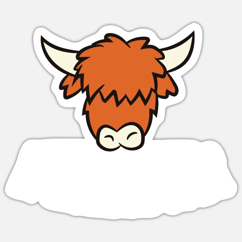 Easily Distracted By Highland Cows - Sticker size S (10 x 10 cm) - white matte