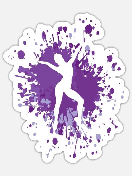 Dancer Pose Color Splash - Sticker Größe S (10 x 10 cm) - Mattweiß