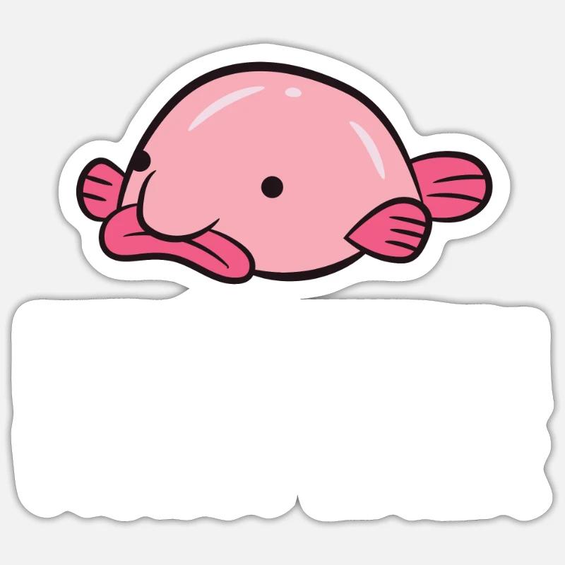 Blobfischflüsterer Lustiger Blobfisch - Sticker Größe S (10 x 10 cm) - Mattweiß