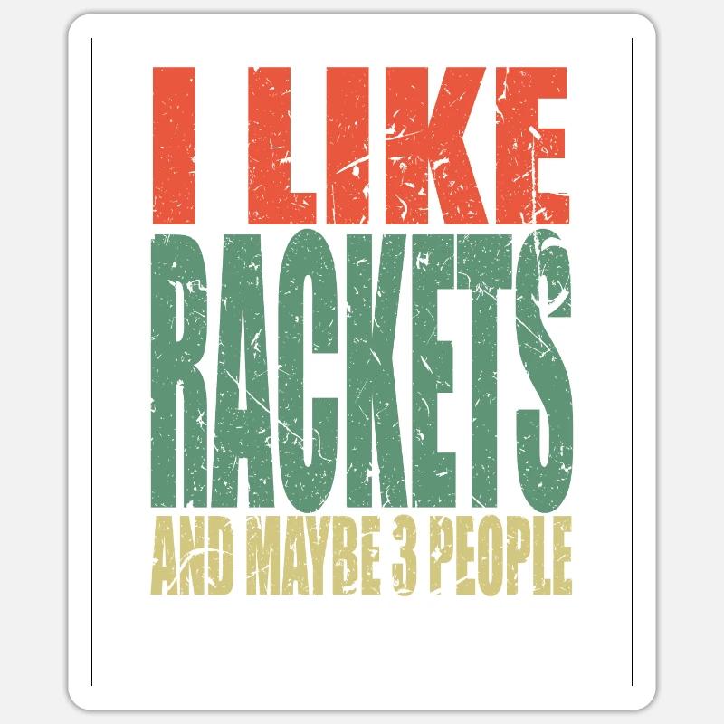 Racket's saying funny - Sticker size S (10 x 10 cm) - white matte