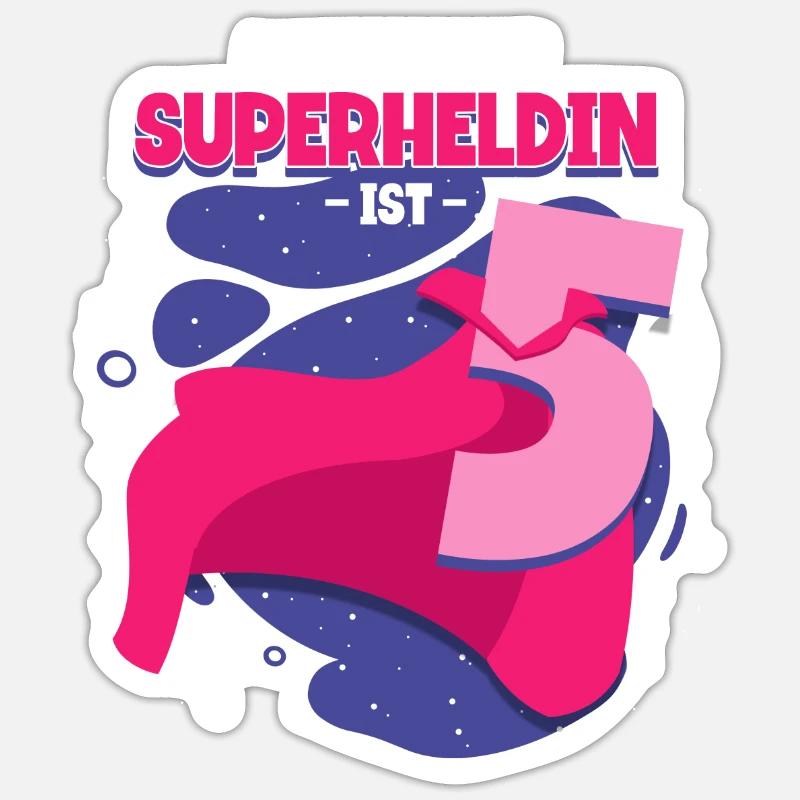 5 Geburtstag Mädchen - Sticker Größe S (10 x 10 cm) - Mattweiß