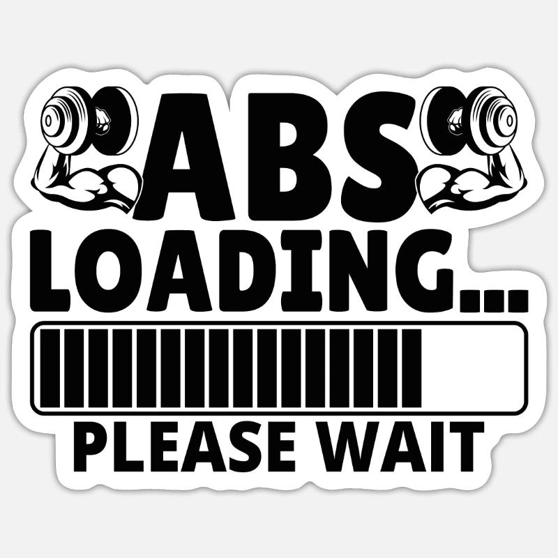 Abs Loading... please wait - Sticker size S (10 x 10 cm) - white matte