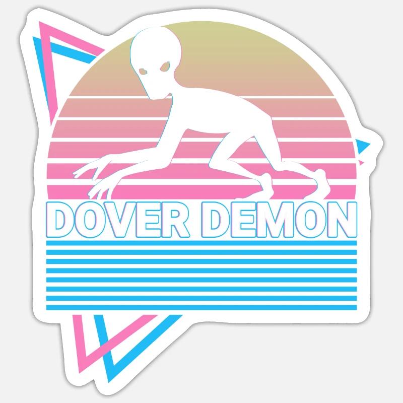Dover Dämon Kryptide Kryptozoologie Retro Sticker Größe S (10 x 10 cm)