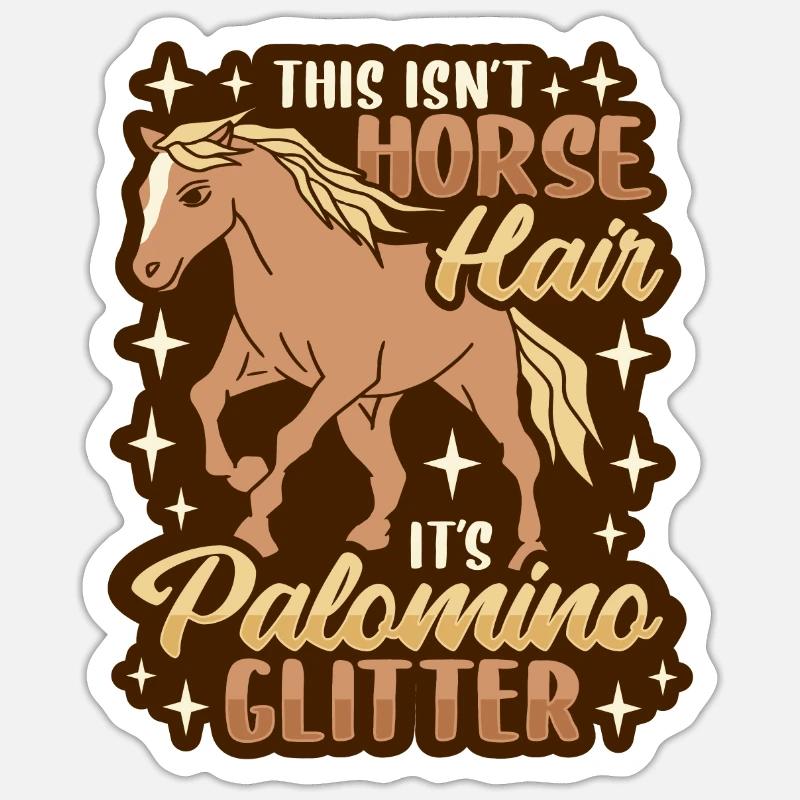 Palomino Pferd - Sticker Größe S (10 x 10 cm) - Mattweiß