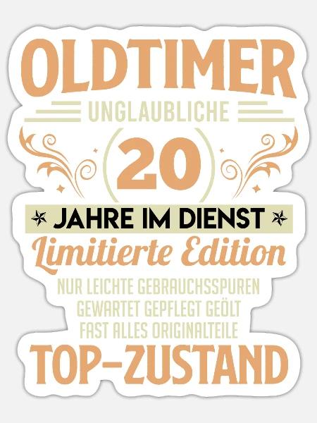 20 Dienstjahre Firmenjubiläum 20 Jahre - Sticker Größe S (10 x 10 cm) - Mattweiß