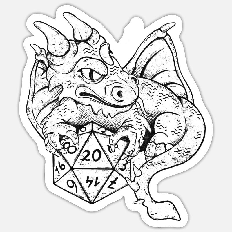 Dragon RPG Dice Jeu de table Sticker taille S (10 x 10 cm)