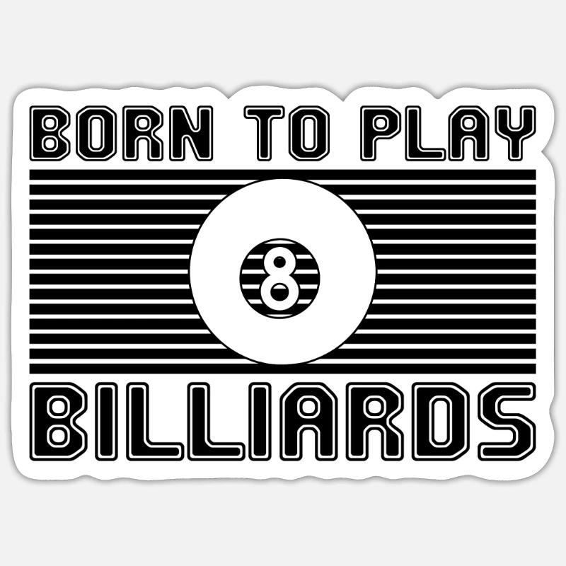 Billiards - Sticker size S (10 x 10 cm) - white matte