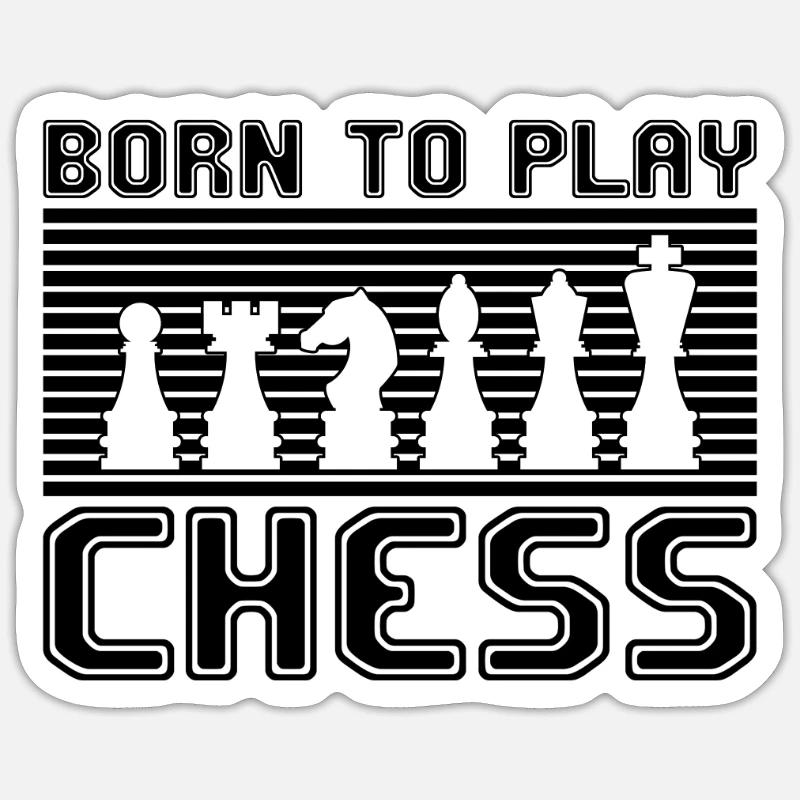 Échecs - Sticker taille S (10 x 10 cm) - blanc mat