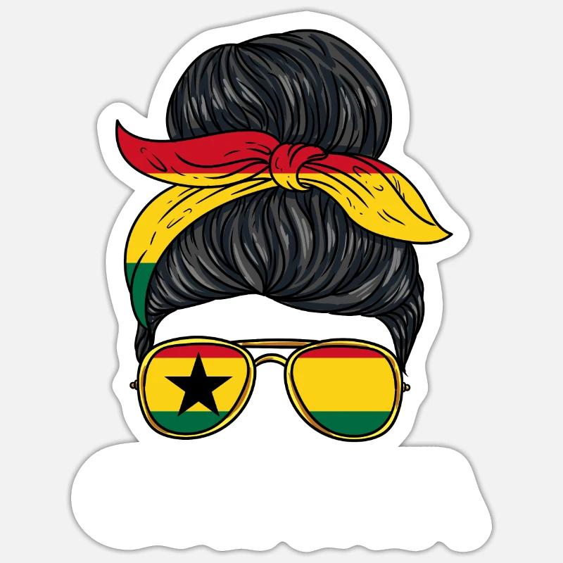Ghanaisches Mädchen - Sticker Größe S (10 x 10 cm) - Mattweiß